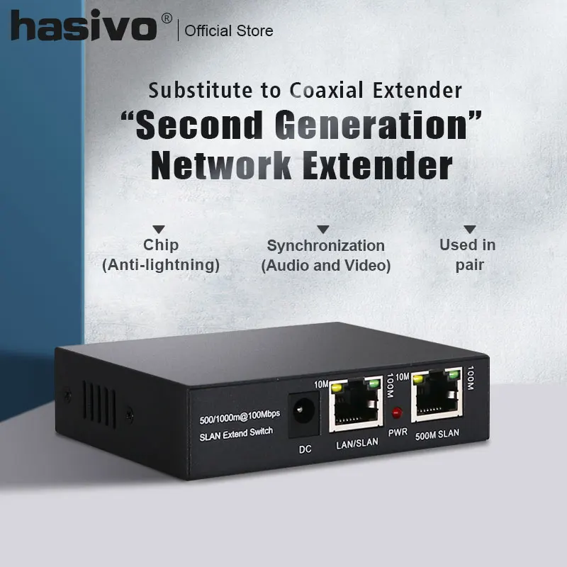 Одна пара сетевой коммутатор Ethernet PoE удлинитель 500/1000 м 1 порт 10/100 вход Rj45 выход