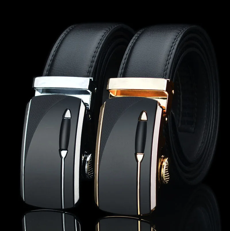 Men's leather belt, personality all-match business cowhide automatic buckle belt