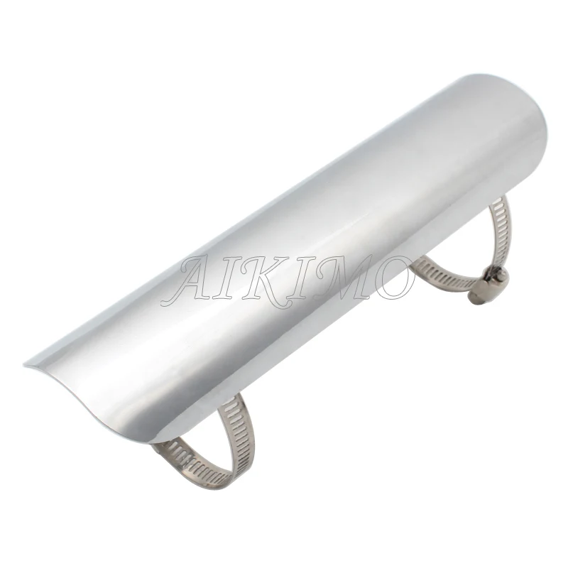 Черный/хромированный металлический глушитель выхлопной трубы мотоцикла