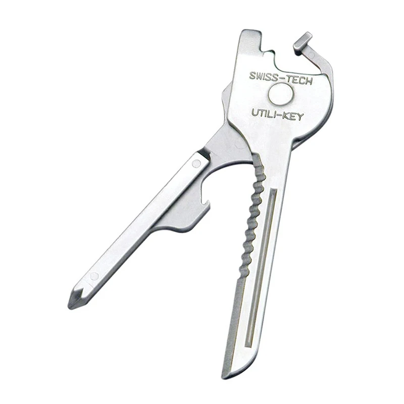 

6 in 1 Tool Stainless Steel Utili-Key Key Ring Chain Pendant Mini unboxing knife Screwdriver Camping Survival Kit Tools