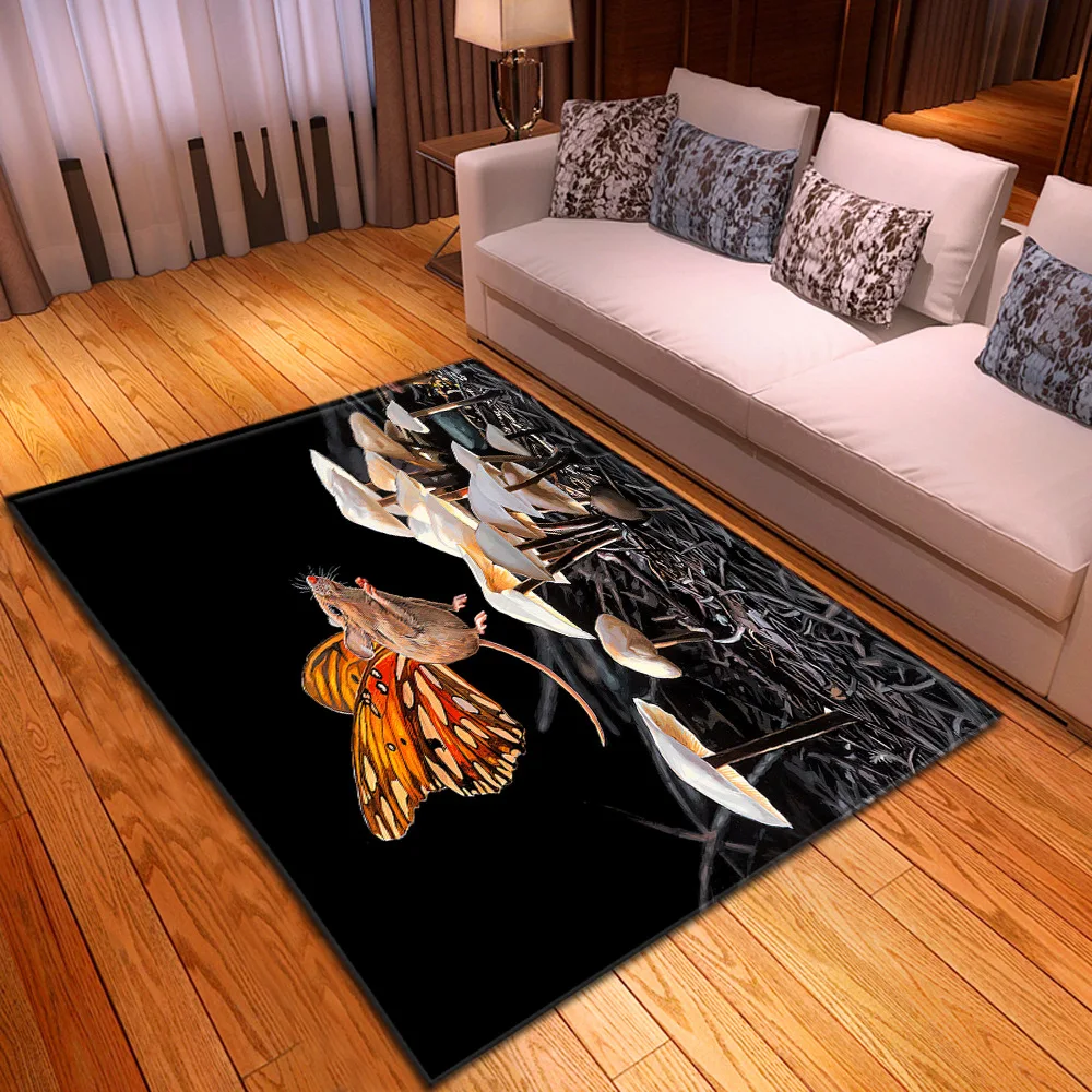 

Креативные ковры с 3D-принтом в виде крыльев бабочки для гостиной, спальни, детский нескользящий коврик для ползания, детские игровые коврик...
