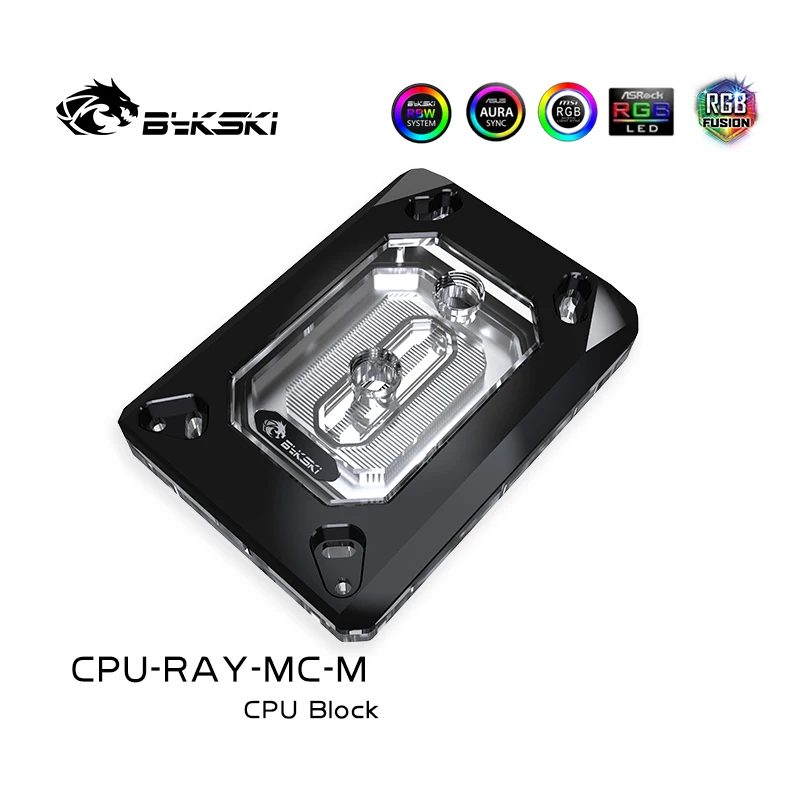 

BYKSKI CPU liquid block for AMD Ryzen AM3 AM3 + AM4 platform, 12V 4PIN, 5V 3PIN version, support AURA motherboard, CPU-RAY-MC-M
