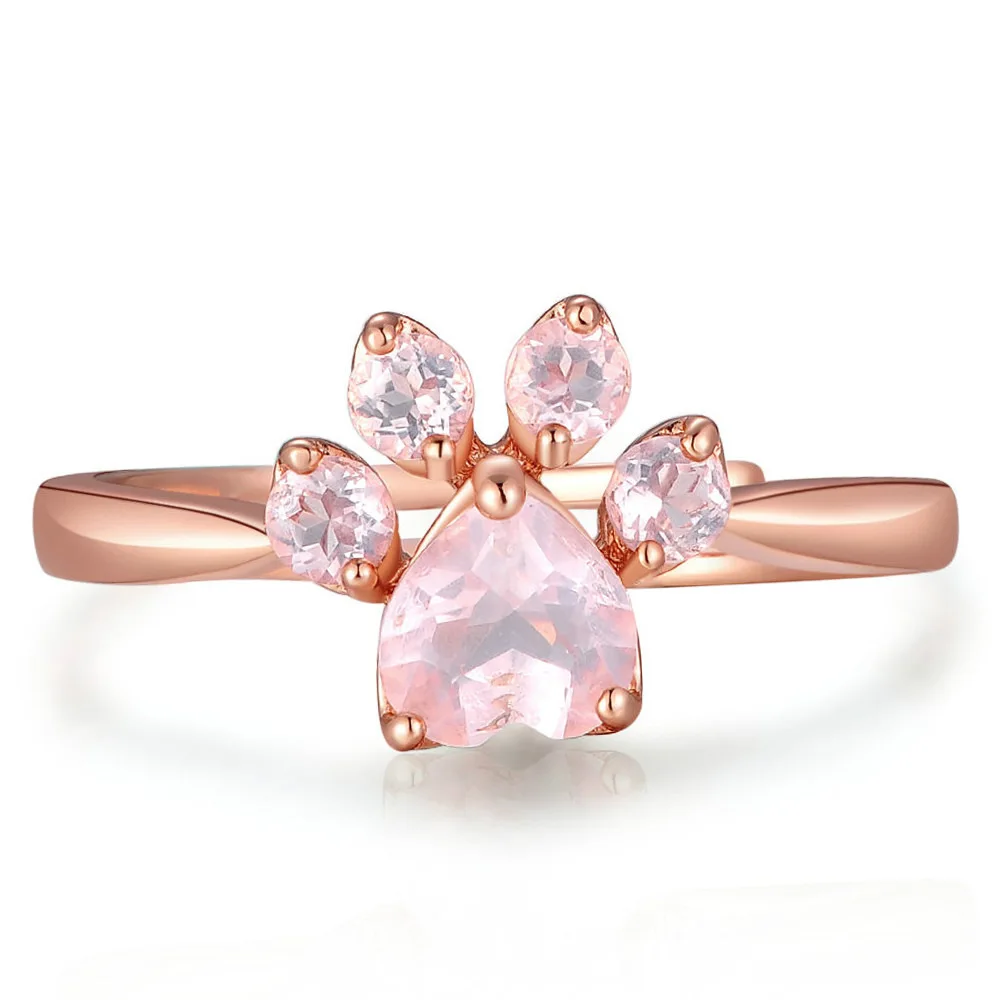 

Rose Gold Plated Pink Diamond Footprint Ring
