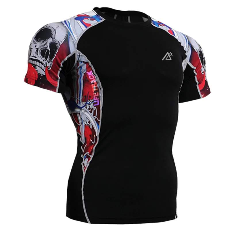 Мужская футболка с 3D принтом черепа коротким рукавом|Спортивное белье для