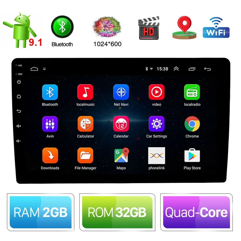 Универсальный 10 1 'ɺndroid Автомобильный мультимедийный видео плеер GPS