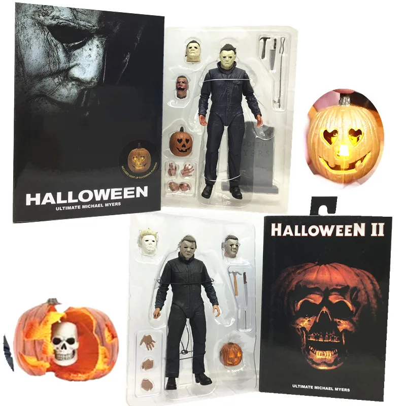 2 вида стилей 18 см NECA Хэллоуин Ultimate лет спустя фигурки тыквы светильник из ПВХ