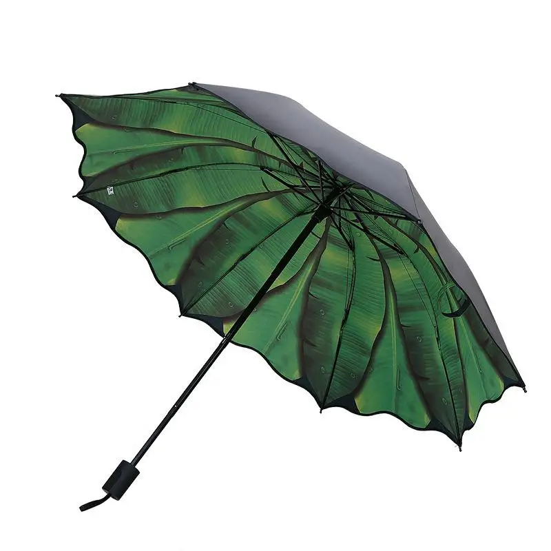 Новинка 2021 зеленый Зонт от дождя Женский двойной виниловый двойного назначения