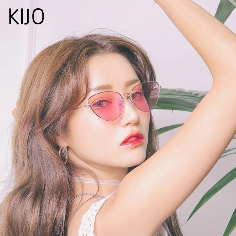 

fashion2021New Cat Eye Sunglasses Women Brand Trendy Tinted Color Vintage Shaped Sun glasses Famle Drop Shaped Ocean UV400