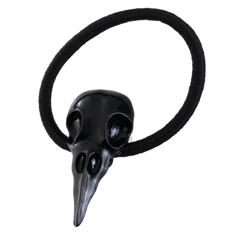 1 шт. металлическая эластичная веревка для волос в стиле панк готика ворон череп