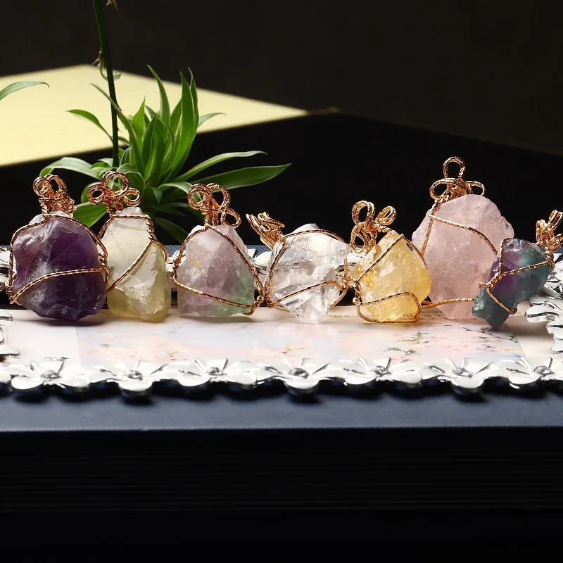 1 шт. подвеска из розового кварца с натуральным кристаллом | Дом и сад