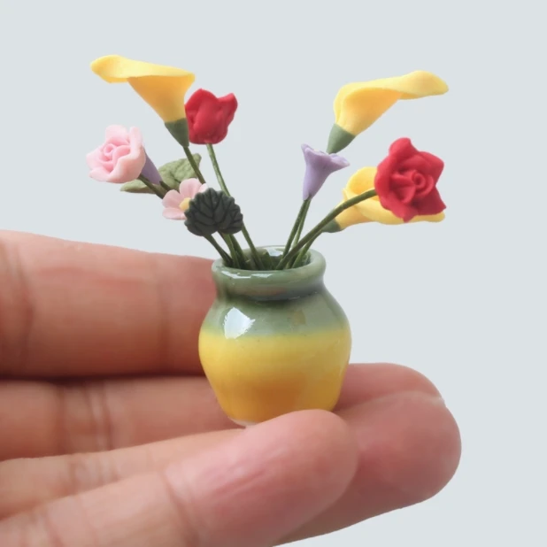 (10 шт./лот) Мини креативный китайский ветровой керамический цветочный композиция