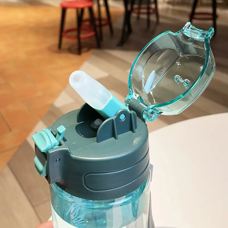 

Trend personality plastic straw cup student sports kettle fitness cup water cup portable leak proof cup handy cup