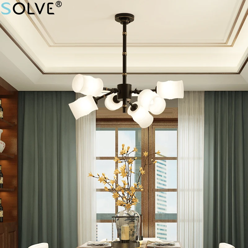 

Люстра Светодиодная из железа в китайском стиле, креативная декоративная лампа для спальни, гостиной, столовой, лестницы