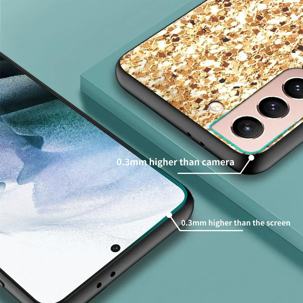 

Cell Phone Case For Samsung Galaxy S20 FE S21 ultra S10 S9 Plus S10e S10lite Cover Black Caso Bling Glitter Shining Flash