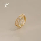Новинка 2021, дизайнерские Золотые открытые кольца Sense, корейская бижутерия, роскошный свадебный комплект для девочек в готическом стиле, аксессуары для женщин
