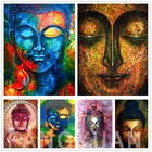 5D алмазная живопись, абстрактная картина с лицом Будды, сделай сам, полноразмерная круглая вышивка, буддизм, искусство, мозаика, вышивка крестиком, украшение для дома