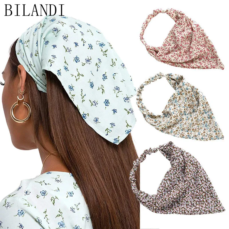 

Bilandi Fashion Women Bandana Hair Band Scarf Print Bohemia Bandanas Headwear Head Wrap Hair Scarf Headwear Hair Accessories