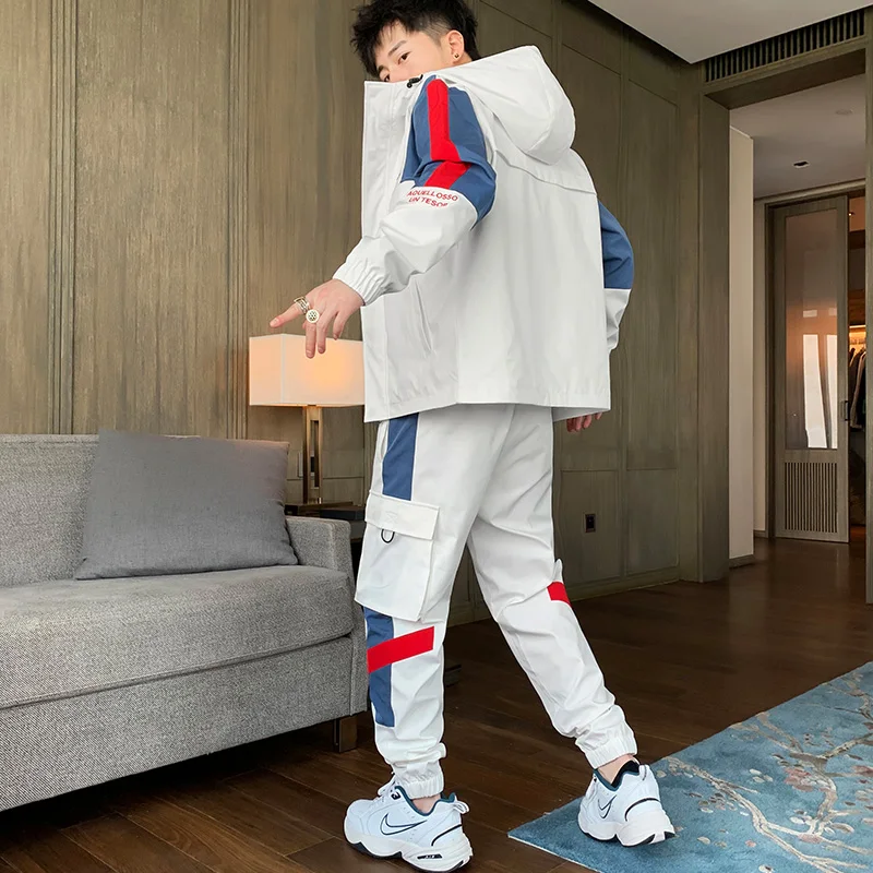 

Men's Fashion Tracksuits 2020 New Men Hip Hop Sweat Suit Male Patchwork Clothes Sweatshirts + Sweatpants Track Suit Sets