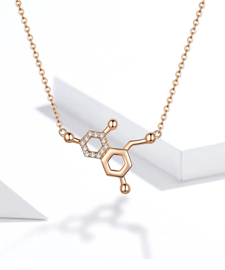 WOSTU,, модное 925 пробы Серебряное ожерелье с надписью Love dophamine, благородное золотое ожерелье для женщин, хорошее ювелирное изделие, FIN361