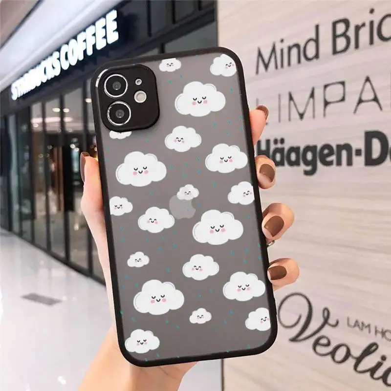 

Clouds pattern Phone Cases matte transparent For iphone 7 8 11 12 plus mini x xs xr pro max cover
