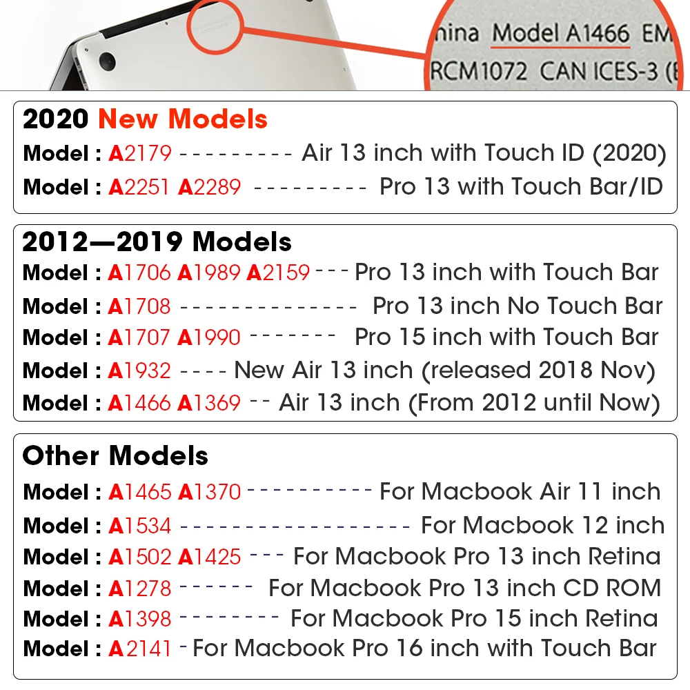 

Laptop Case For Apple Macbook Mac book Air Pro Retina New Touch Bar 11 12 13 15 inch Hard Laptop Cover Case 13.3 Bag Shell
