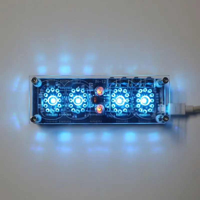 

2020 New IN-12 Glow Tube Clock 7Color RGB DS3231 IN12 Nixie Tube Clock Steampunk