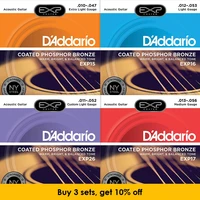 daddario exp coated phosphor bronze round wound acoustic guitar strings exp15 exp16 exp17 exp26