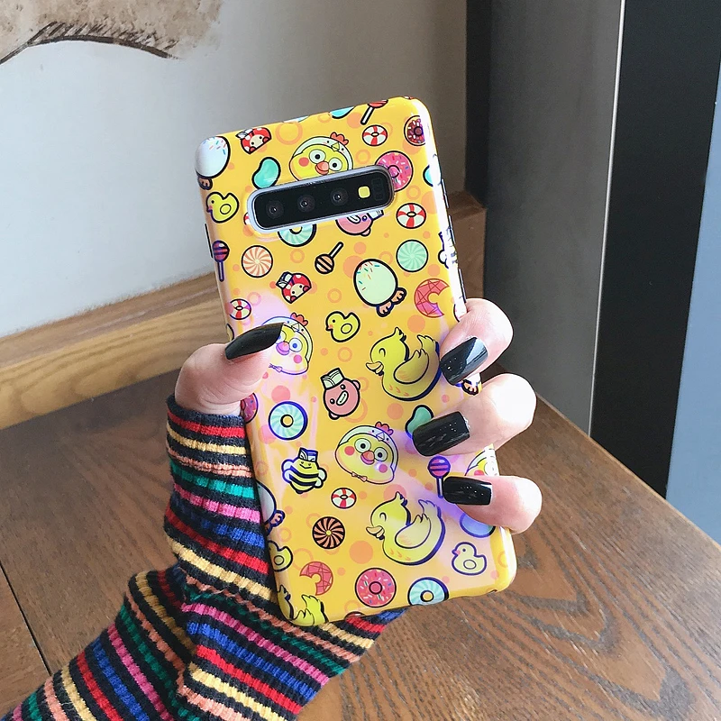 YHBBCASES для Samsung Note 10 Plus 8 9 Blu-Ray мультяшный чехол телефона с утенком Galaxy S10 S8 S9 жёсткий