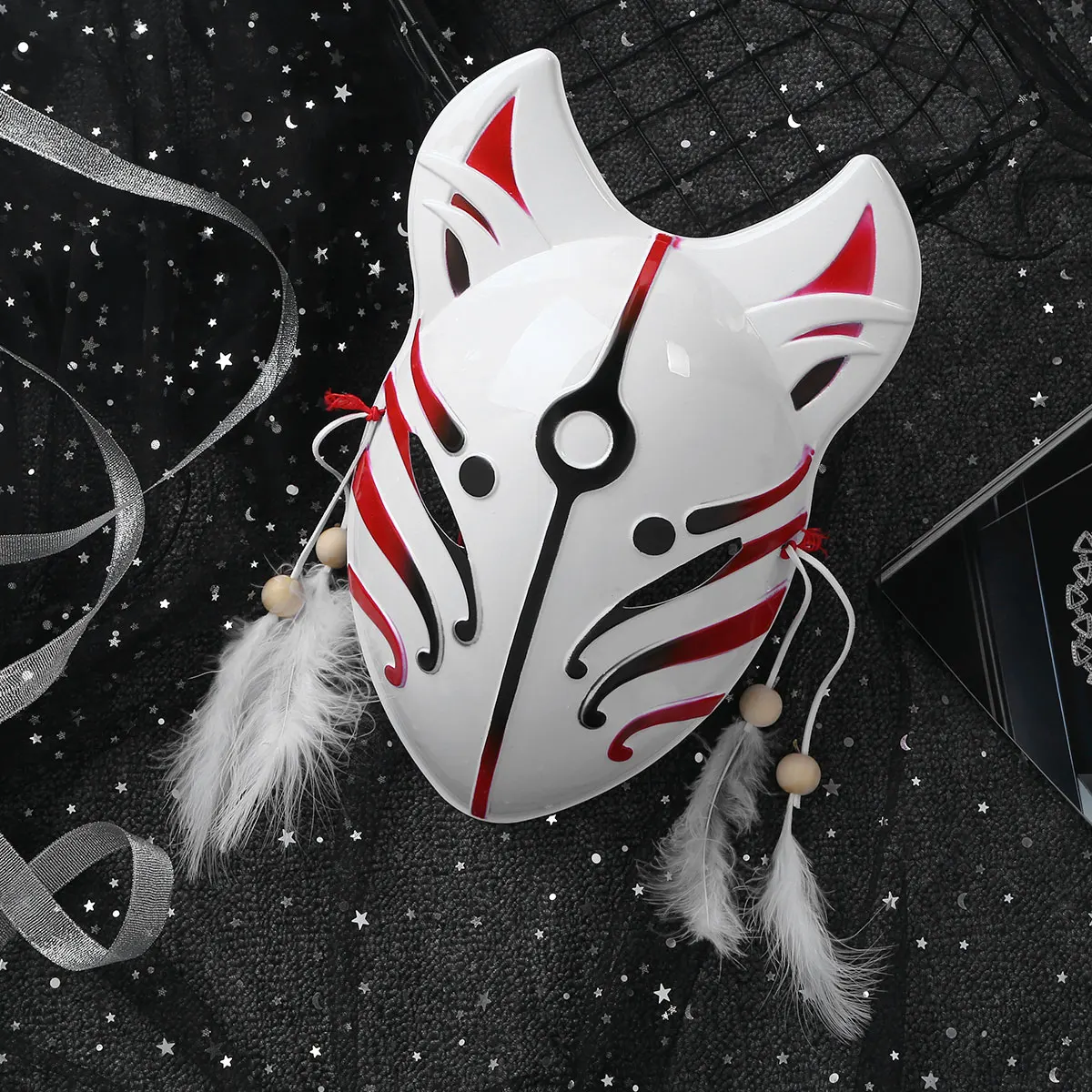 

Anime Demon Slayer Fox Masks Japanese Mask Full Face Masquerade Mask Festival Kabuki Kitsune Mask Halloween Party Cosplay Props