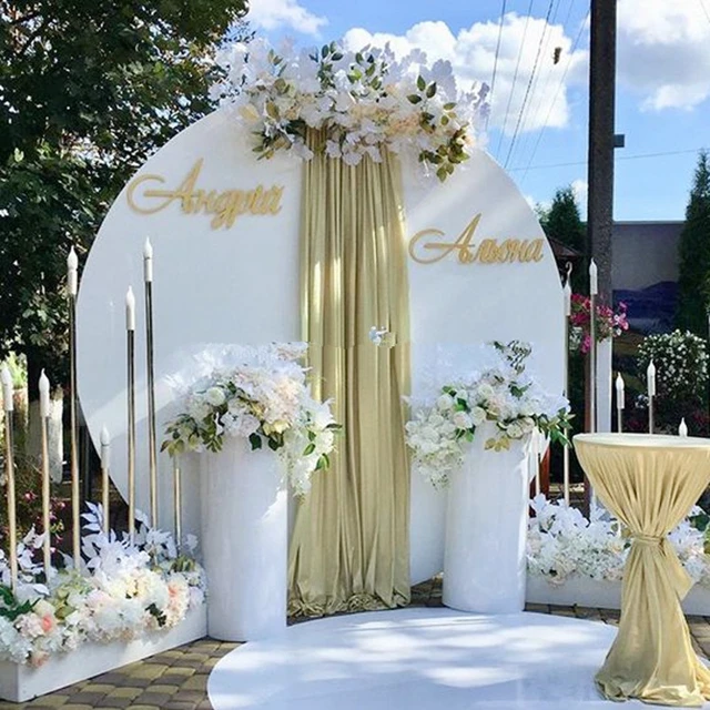 

2pcs/set)hot sale white mental round tall cylinder vases wholesale for wedding table decoration centerpiece stage yudao232