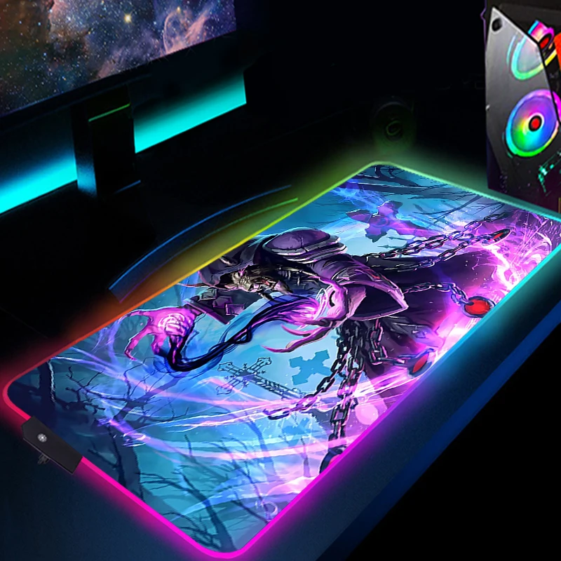 

Коврик для мыши, для Геймерской клавиатуры, Hearthstone, RGB-аксессуары, коврик для мыши, Светодиодный светящийся Настольный коврик, коврик с рисун...