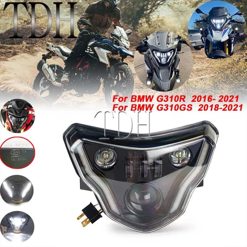 

Motorcycle LED DRL HI/LO Beam Headlight Assembly 40W/50W Front Running Lamp for BMW G310R G310GS 2016-2021 2019 2020