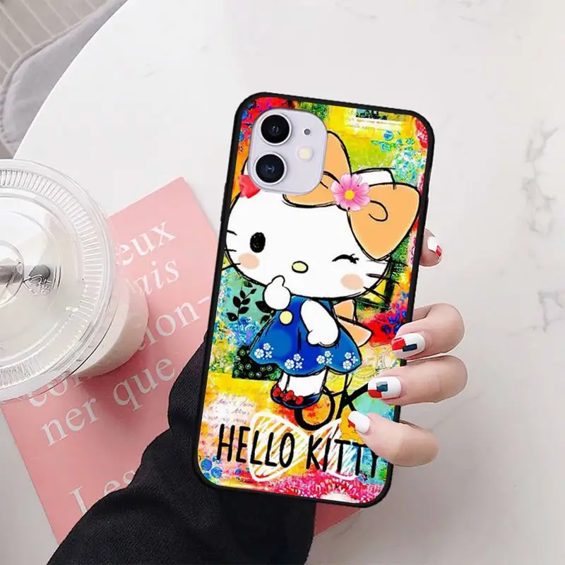 

Cute Kawaii Hellos Cat Kitties Phone Case For iphone7 8 plus 7 8 6 6s plus X XR XS MAX 11 12 Pro Max Cover