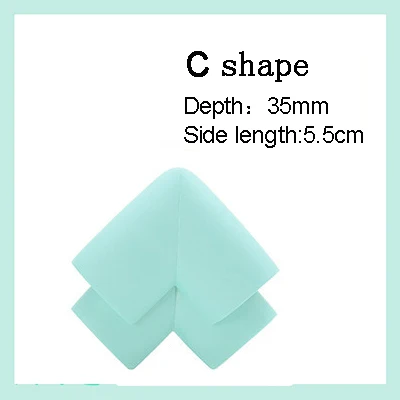 Light Green C shape 4 шт./партия, детский силиконовый стол, угол стола, край, накладка на углы, безопасная защита для детей, защита от детей - Цвет: Light Green C shape