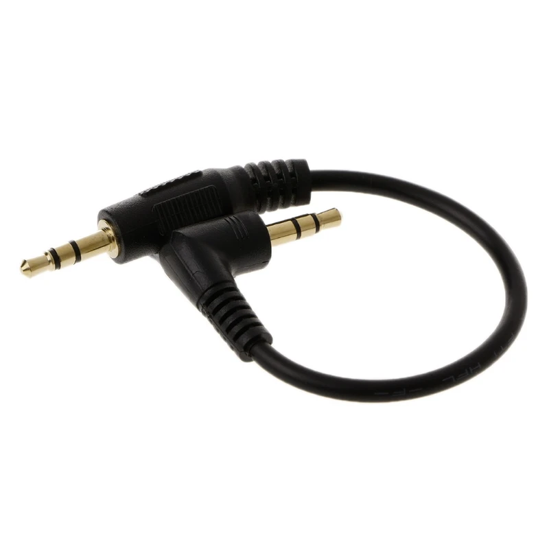 

T3ED 10cm Auto Car Right Angle Male To Male 3.5mm Aux Jack Speaker CableAdapter