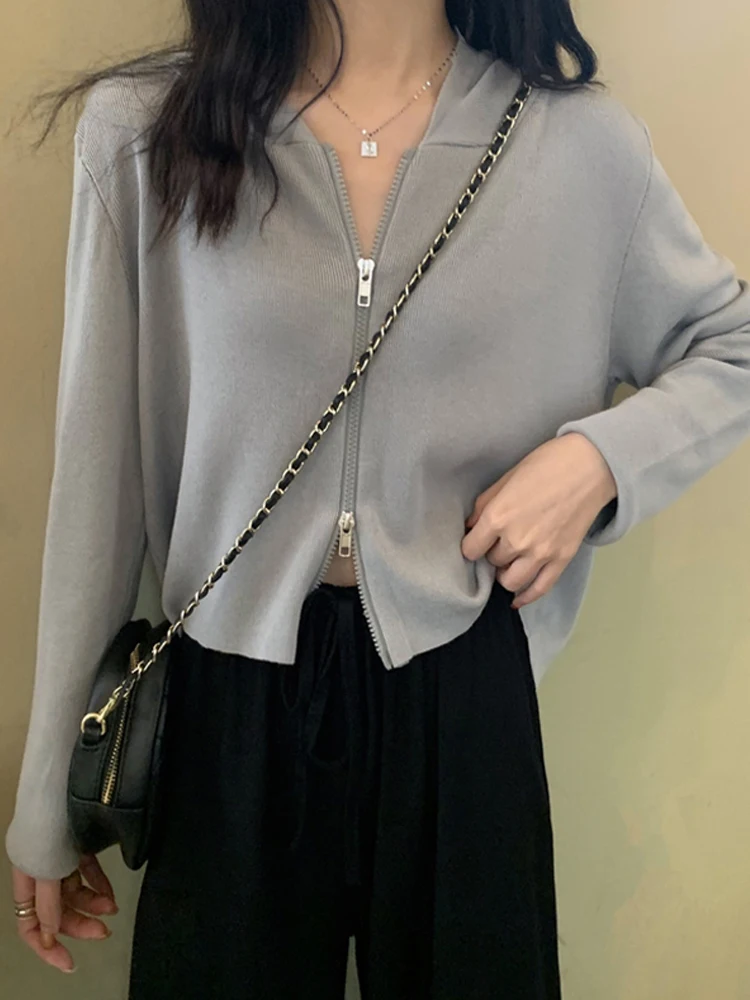 Белый вязаный кардиган пальто женский новый дизайн на весну и осень тонкий