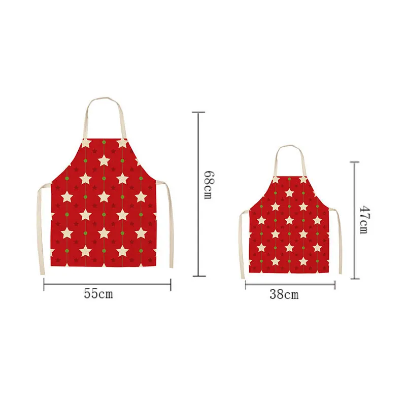 

Household Sleeveless Linen Plaid Apron Stain Resistant Kitchen Baking Cooking Accessories Christmas Decoration Christmas