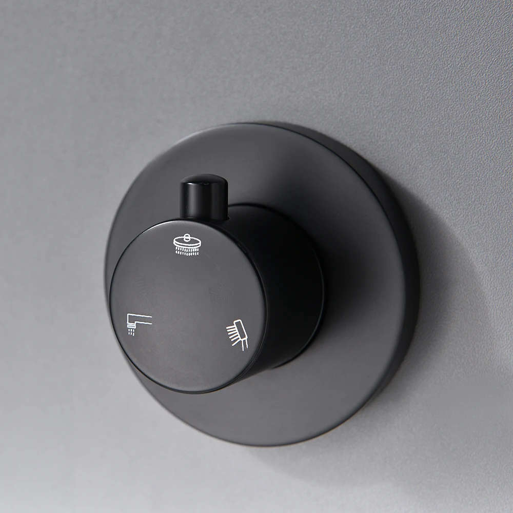 Матовый черный смеситель для ванны набор горячей и холодной душевой системы с