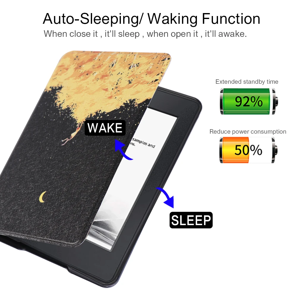 1 шт. Магнитный чехол для чтения электронных книг 6 дюймов ультра тонкий кожаный