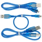 USB-кабель для Uno R3NanoMEGALeonardoPro MicroDUE Blue, высококачественный тип A USBMini USBMicro USB