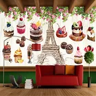 Пользовательские европейские и американские ретро ручная роспись магазин десертов магазин тортов цветочный фон настенная бумага s для выпечки настенная бумага 3D