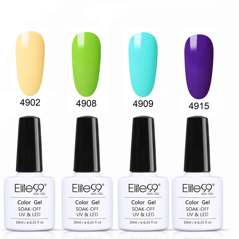 Elite99 10 мл Макарон Гель 4 шт./компл. лак для ногтей гель uv Vernis Гель-лак удаляющийся замачиванием Гель-лак для ногтей для укрепления Led Лак для ногтей искусства - Цвет: C020