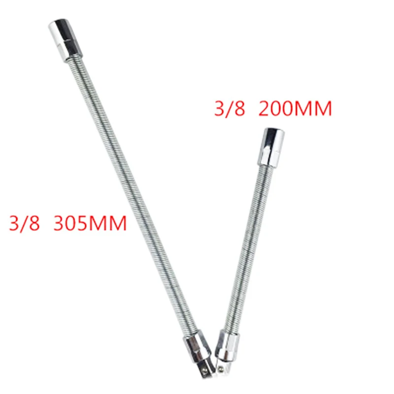 Silver Flexible Drive Extension Bar Socket Wrench Maintenance Repair Tool