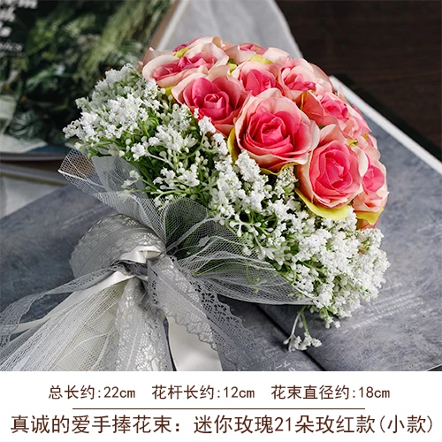 

Red Wedding Artificial Rose Flower Heads Photography Simulation Flower Non Woven Fabrics Kunstbloemen Artificial Flowers EF50AF