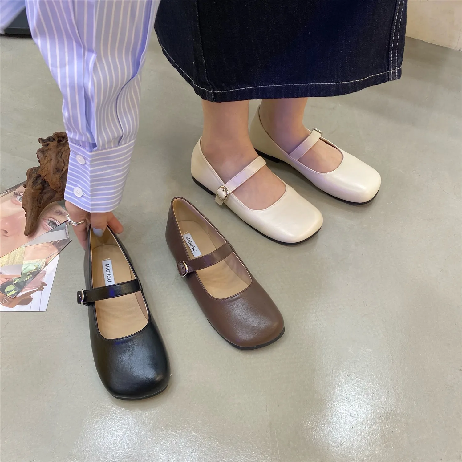 

Женские туфли мэри джейн на платформе, черные кожаные туфли на низком каблуке с пряжкой, весна-осень 2021