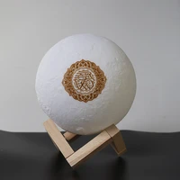 bluetooth quran colorful remote control small 3d printing touch moon lamp moonlight wireless speaker night light round