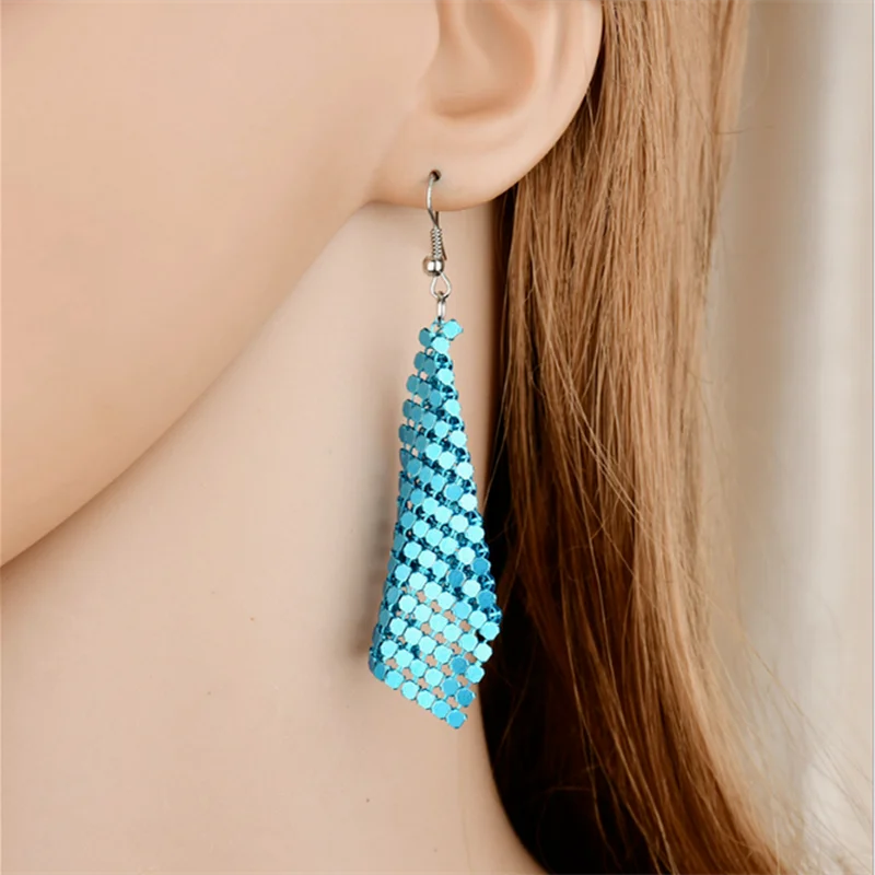 

New Charm Sequined Metal Earrings Fashion Party Jewelry Exquisite Gift