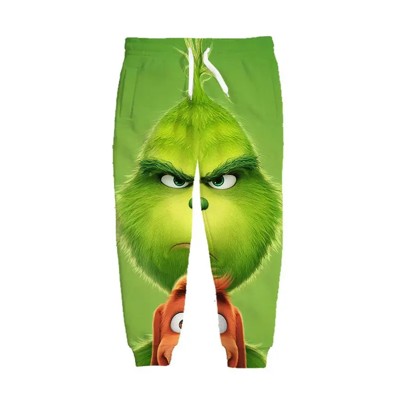 

anime grinch pants casual 3d print streetwear men women fashion oversize jogging trouser harajuku clothing christmas sweatpants