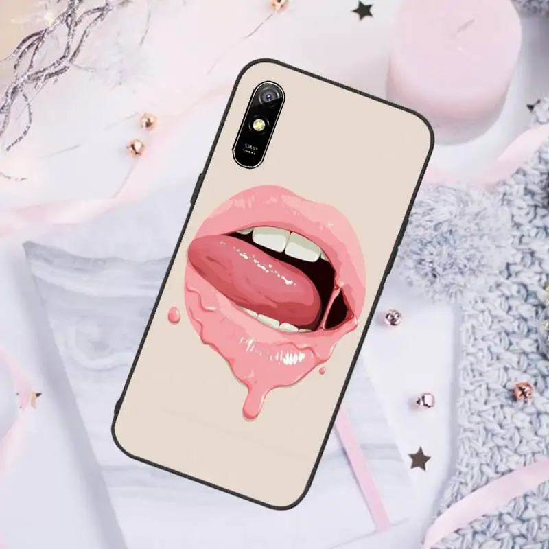 

Phone Case For Xiaomi Mi Redmi Note 7 8 9 pro 8T 9T 9S 9A 10 Lite pro Sexy big red lips