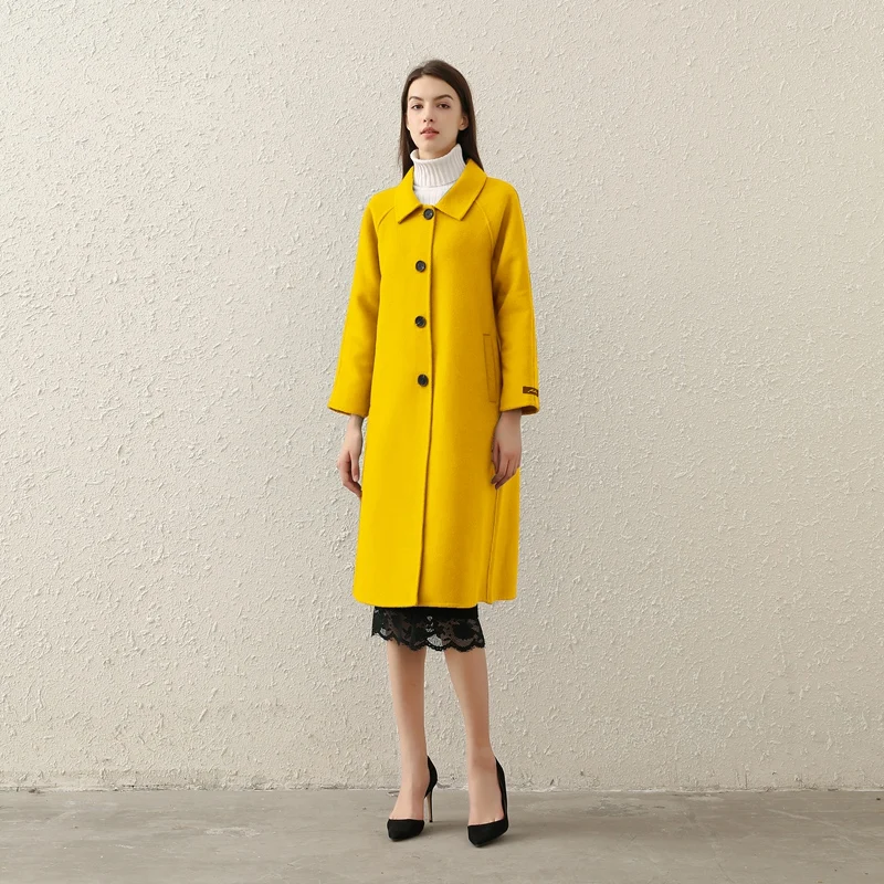 

cashmere coat of new fund of 2019 autumn winters long Hepburn loose han edition cultivate morality fashion female coat